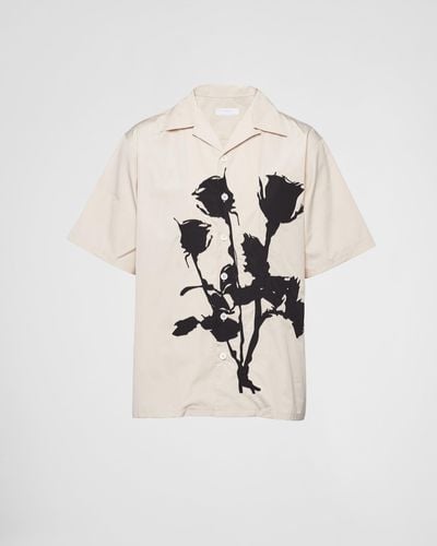 Prada Short-sleeved Cotton Shirt - Natural