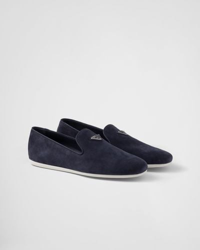 Prada Suede Slip-On Shoes - Blue