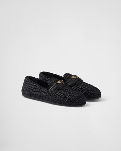 Prada Crochet Loafers - Black