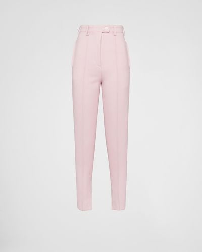 Prada Stretch Natté Trousers - Pink