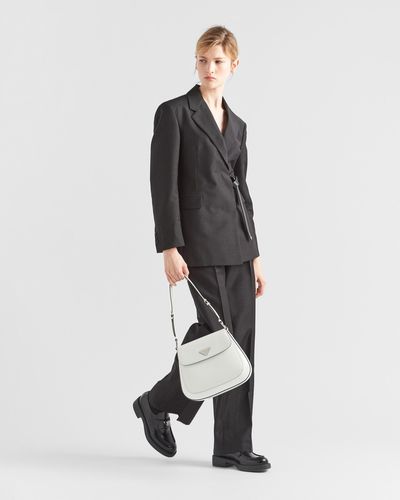 Prada - Authenticated Cleo Handbag - Leather White Plain for Women, Very Good Condition