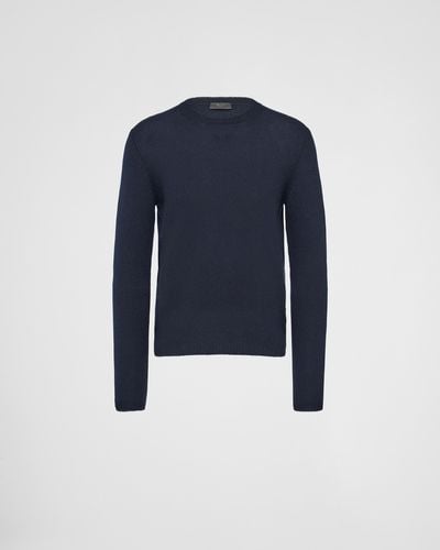 Prada Cashmere Crew-neck Sweater - Bleu