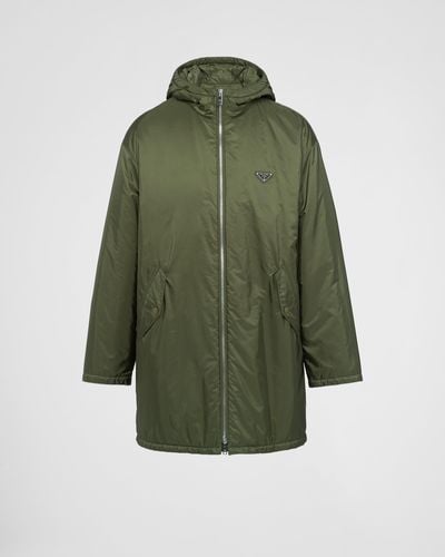 Prada Long Re-nylon Raincoat - Green