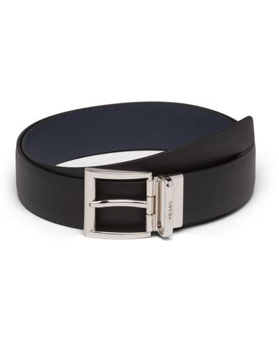 Prada Saffiano Leather Reversible Belt - Multicolor
