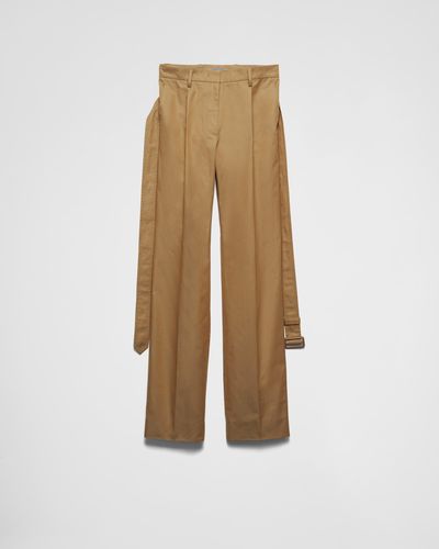 Prada Cotton Twill Pants - Natural