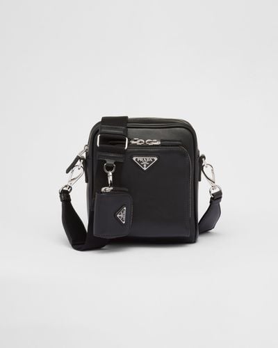 Prada Leather Shoulder Bag With Pouch - Black