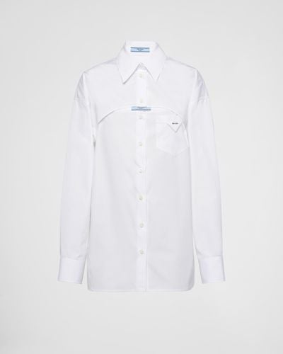 Prada Camicia In Popeline - Bianco