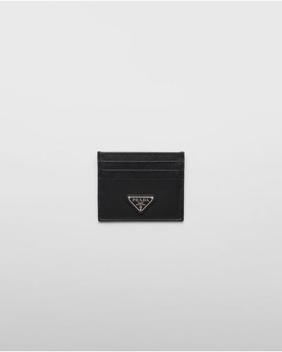 Prada Re-Nylon And Saffiano Leather Card Holder - White