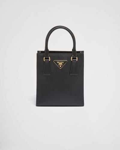 Prada Saffiano Logo Handbag - Black