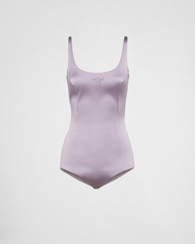 Prada Stretch Satin Bodysuit - Purple