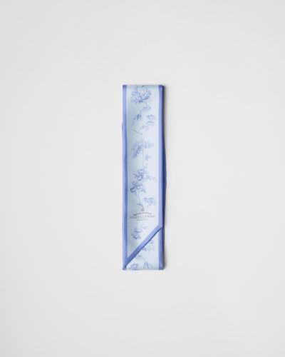 Prada Silk-Twill Printed Tape - Blue