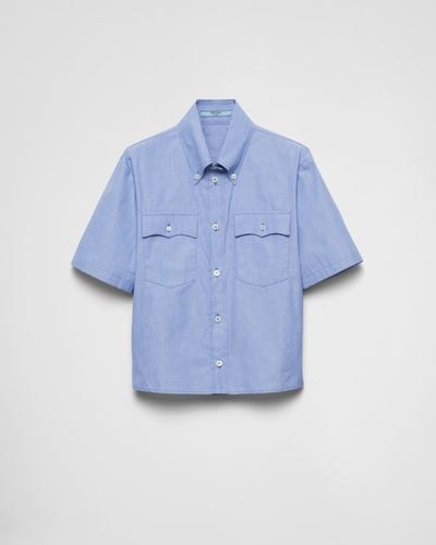 Prada Fil-À-Fil Cotton Shirt - Blue