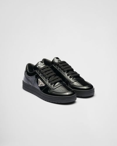 Prada Downtown Patent Leather Sneakers - Black