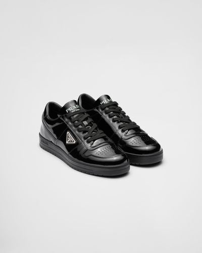 Prada Downtown Patent Leather Sneakers - Black