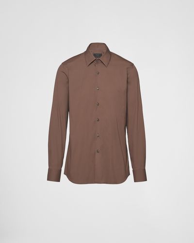 Prada Stretch Cotton Shirt - Brown