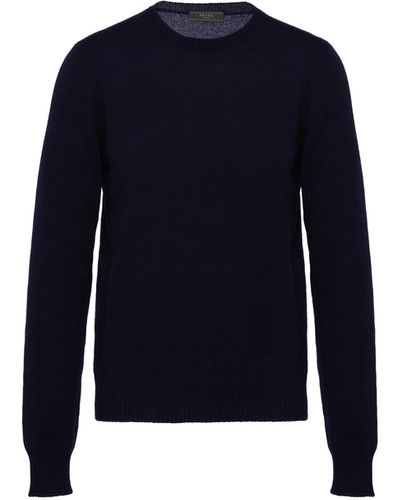 Prada Cable-knit Cashmere Crew-neck Sweater - Blau