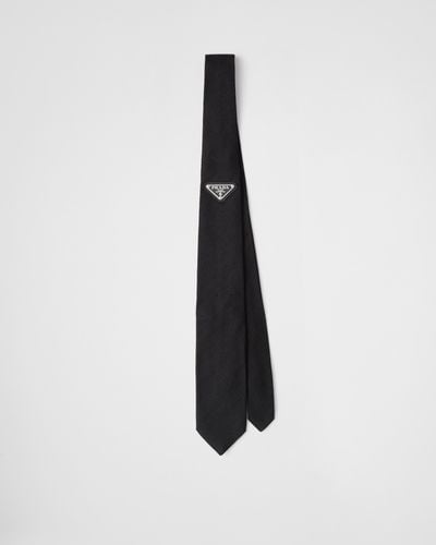 Prada Silk Tie - White