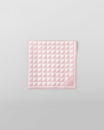 Prada Schal Aus Twill Mit Print - Pink