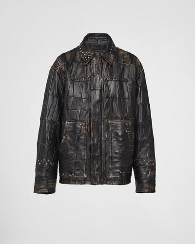 Prada Studded Leather Jacket - Black