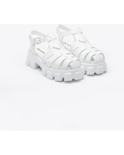 Prada Monolith Rubber Sandals - White