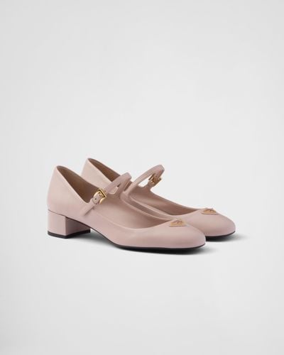 Prada Nappa Leather Mary Jane Court Shoes - Pink