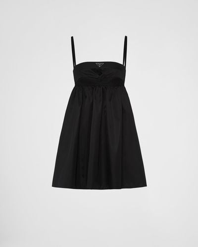 Prada Robe Courte En Re-nylon - Noir