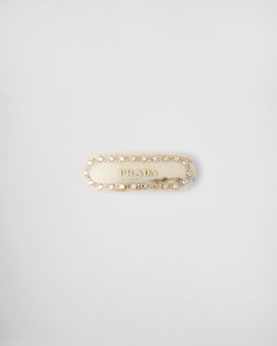 Prada Plex Hair Clip - White