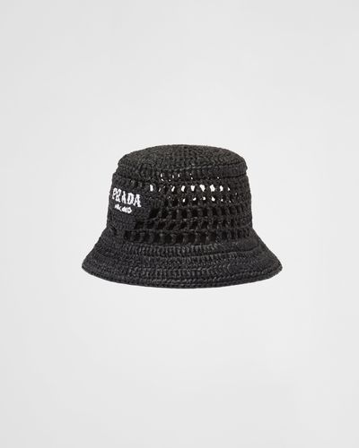 Prada Crochet Bucket Hat - Black