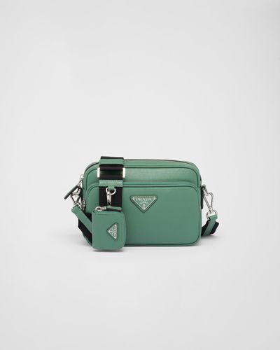 Prada Saffiano Leather Shoulder Bag - Green