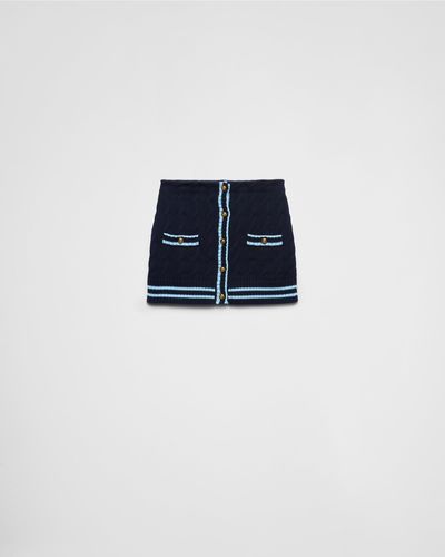 Prada Cotton Miniskirt - Blue