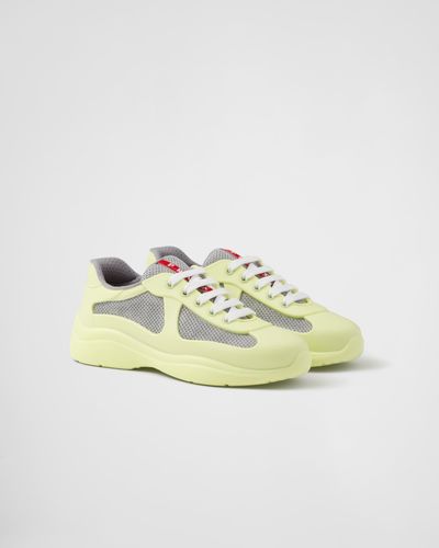 Prada America's Cup Soft Rubber And Bike Fabric Sneakers - Yellow