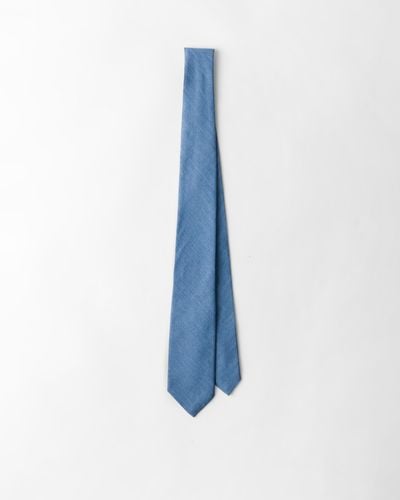 Prada Cravate En Coton - Bleu