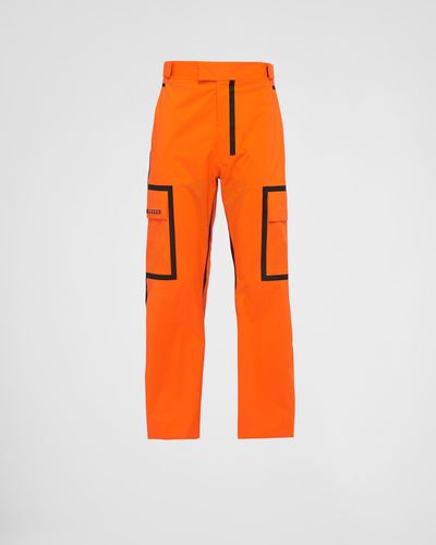 Prada Pantaloni In Extreme Tex Light - Arancione