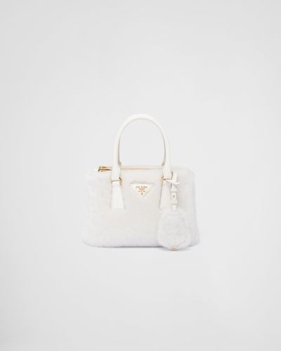 Prada Galleria Shearling Mini-Bag - White