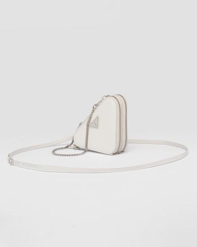 Prada Saffiano Leather Mini Pouch - White
