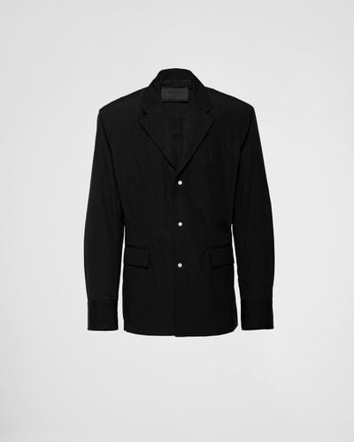 Prada Single-breasted Cotton Jacket - Black