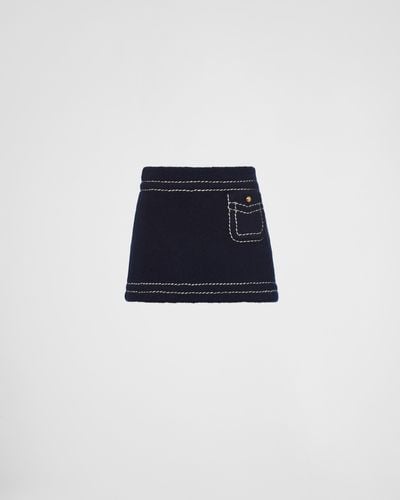 Prada Cashmere Miniskirt - Blue