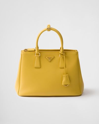 Prada Large Galleria Leather Bag - Yellow