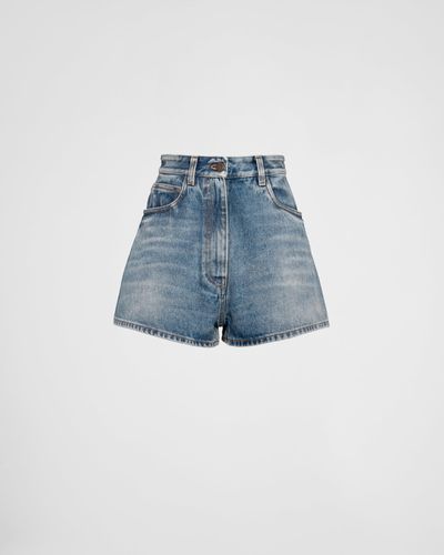 Prada Shorts Aus Denim - Blau