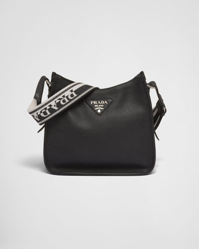 Prada Leather Hobo Bag - Black