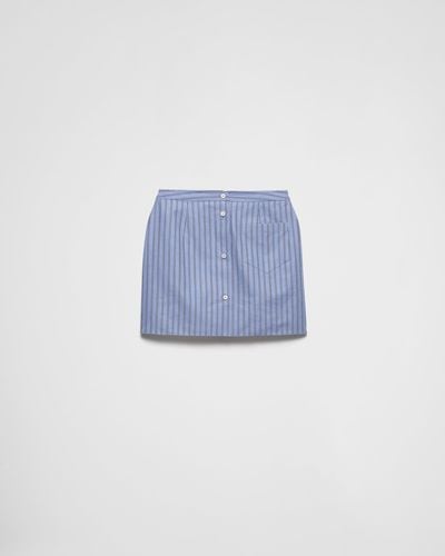 Prada Striped Chambray Miniskirt - Blue