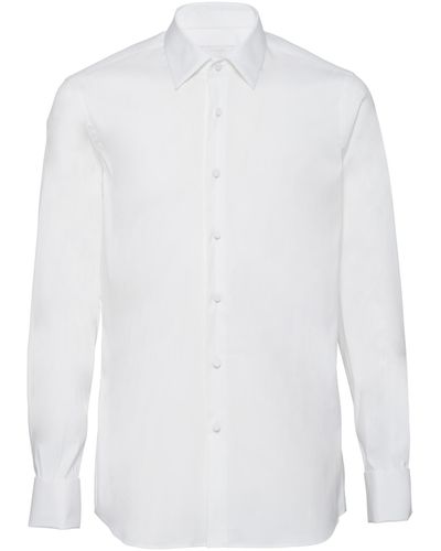 Prada Chemise De Smoking En Popeline Stretch - Blanc