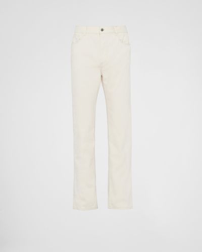 Prada Pantaloni Cinque Tasche - Bianco