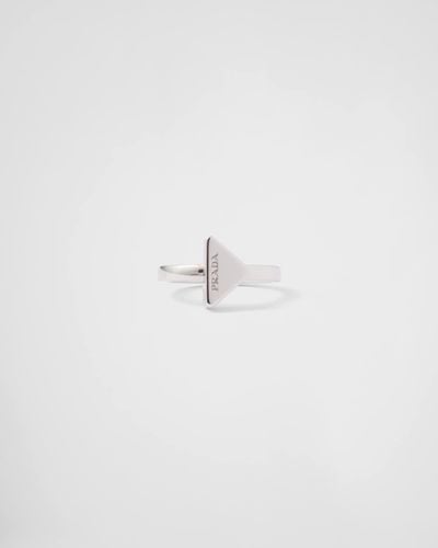 Prada Ring Aus Metall - Weiß