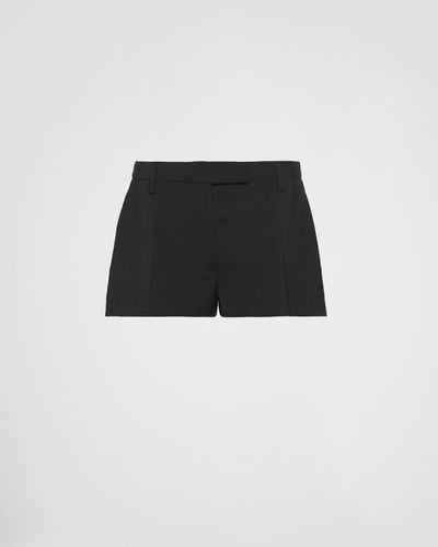 Prada Shorts In Mohair Light - Nero