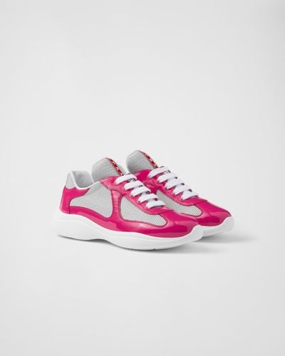 Prada America's Cup Biker Fabric Sneakers - Pink