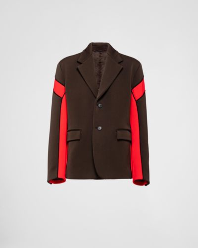 Prada Technical Fabric Single-Breasted Jacket - Red