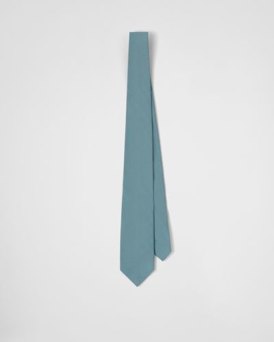 Prada Cravate En Coton - Bleu