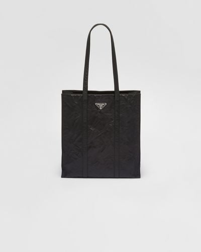 Prada Saffiano-Trimmed Tessuto Tote - Black Totes, Handbags - PRA847065