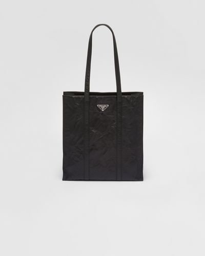 Prada Small Antique Nappa Leather Tote - Black